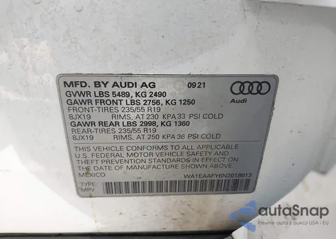 2022 Audi Q5 Premium Plus 45 Tfsi S Line Quattro S Tronic from USA, damaged, VIN WA1EAAFY6N2018613